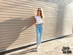 quần jeans cạp cao chiều cao khiêm tốn