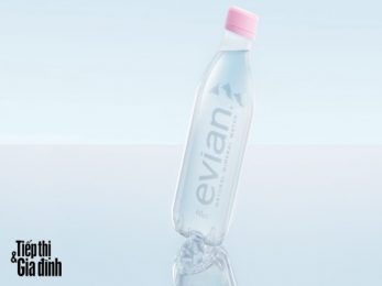 thương hiệu nước khoáng evian chai làm từ nhựa tái chế